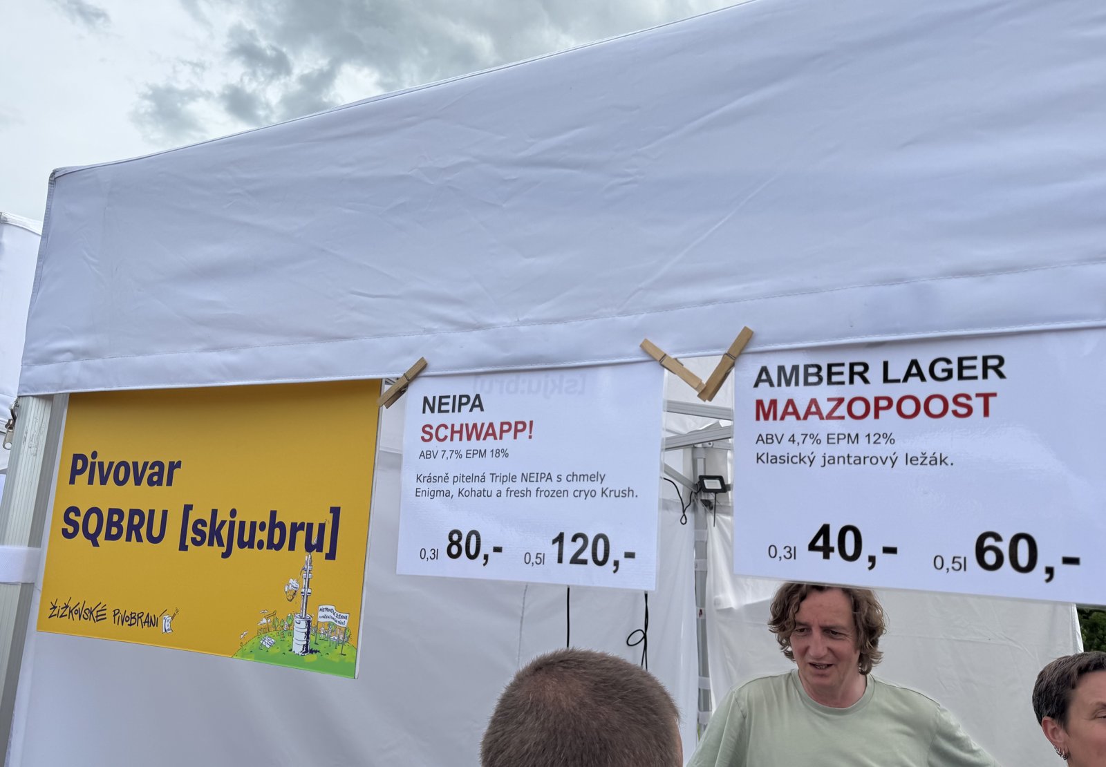 abídka piv pivovaru SQBRU na Beerfestu na Parukářce v Praze